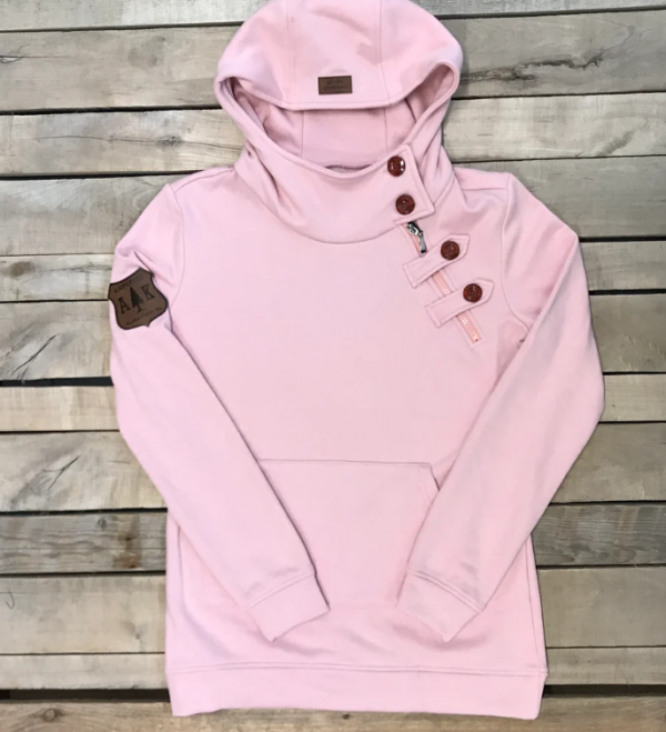 Hoodie dengan aksen zipper di samping